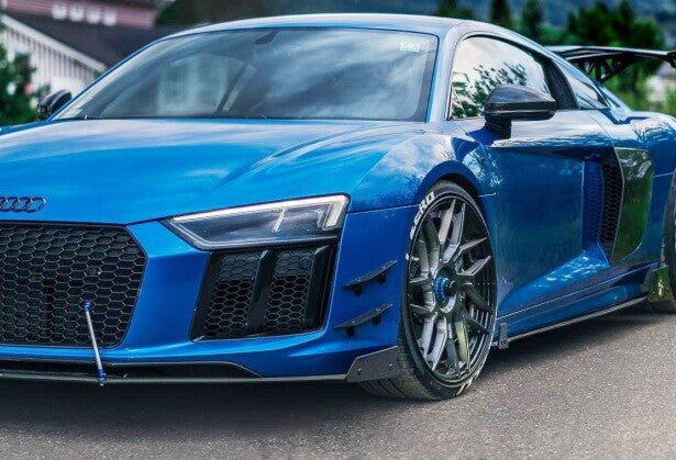 Stoßstangen Flaps Wings vorne Canards passend für Audi R8 Mk.2 schwarz matt