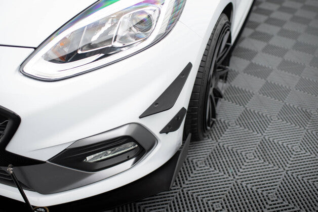 Stoßstangen Flaps Wings vorne Canards passend für Ford Fiesta Mk8 ST/ ST-Line schwarz matt