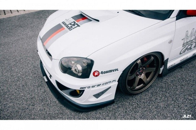 Stoßstangen Flaps Wings vorne Canards passend für Subaru Impreza WRX STI (BLOBEYE) schwarz matt